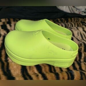 Adidas Vibrant Lime Green Clogs